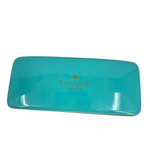 Kate Spade New York Eyeglass‎ Case Hard Clam Shell Hinged Turquoise Green